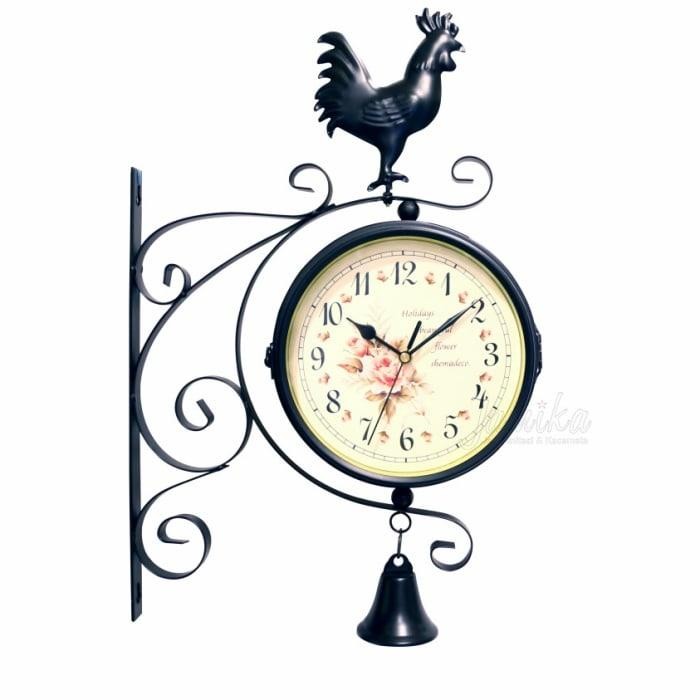 Jam Gantung 2 Sisi Ayam Jago Jam Tempel