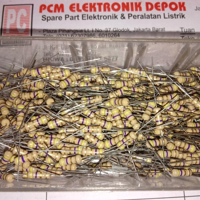 Resistor 4.7 ohm 4R7 0.2watt 1/2w toleransi 5% *