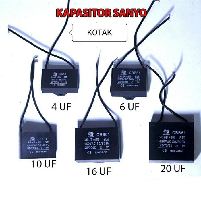 Kapasitor , 12uf , 12 uf , Kapasitor , Pompa Air Sanyo , Kotak *