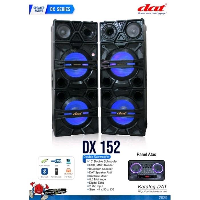 SPEAKER AKTIF PASIF DAT DX 152 SPEAKER 15 INCH DOUBLE SUBWOOFER *