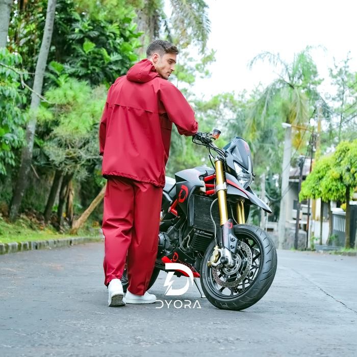 (Expert) Raincoat DYORA Aussie Series Red / Jas Hujan Pria Wanita Dewasa DYORA