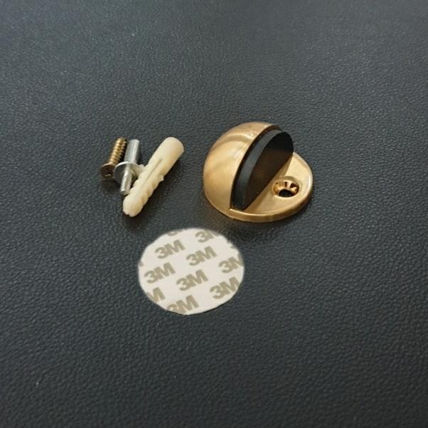 Door stopper penahan pintu satin brass karet bumper 3M double tape