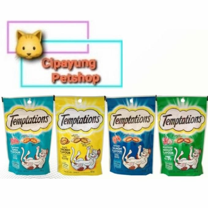 SNACK KUCING TEMPTATION 85GR - CEMILAN KUCING KERING FRESHPACK