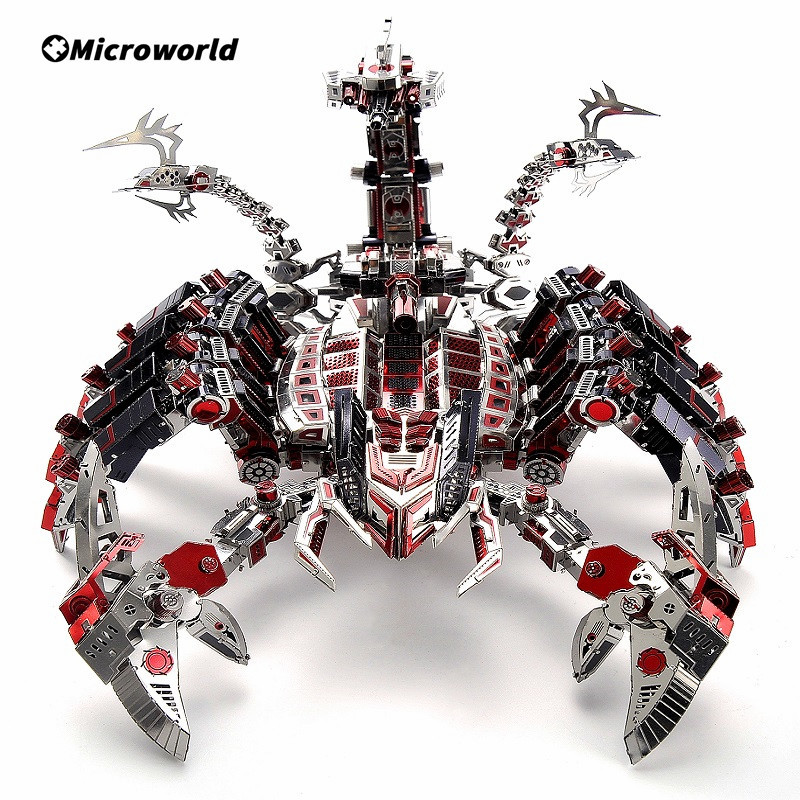 Microworld 3D Metal Animal Puzzle Red Devils Scorpion Model Kits DIY Desktop Decoration Jigsaw Toys