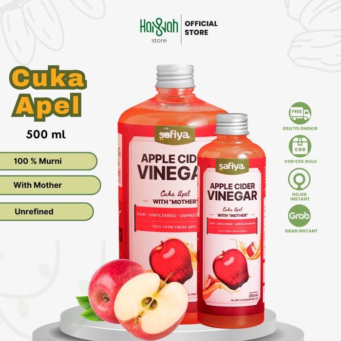 

Cuka Apel Safiya 500 ml Asli With Mother - Apple Cineger Vineger Original Organik Premium