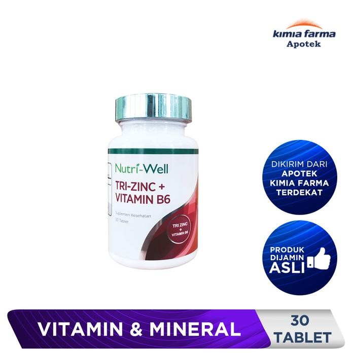 Nutri-Well Tri-Zinc + Vitamin B6 30 Tablet / Multivitamin / Kimia Farma