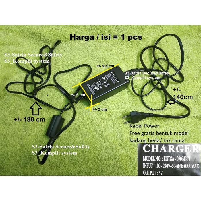 Charger Adaptor Mainan Motor Mobil Aki 6V 6 V Volt