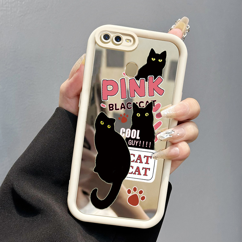 Casing Hp OPPO A7 OPPO A5s OPPO A12 OPPO A12S A11k Case Casing Kucing Hitam Kepribadian HP Kesing ce