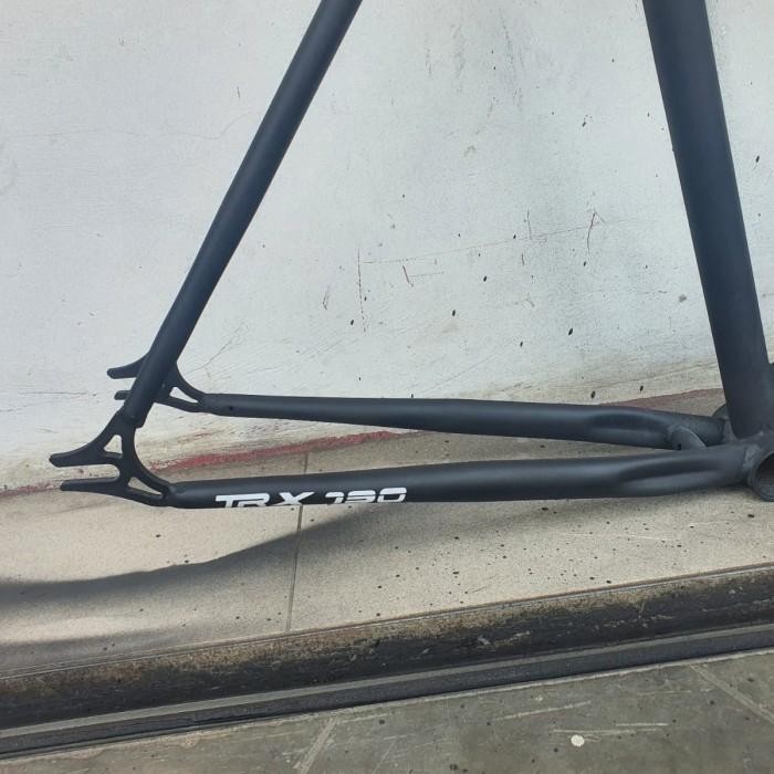 Frameset Fixie Visp Hitam Black Frame Set Steel Impor Decal Fixed Gear Rangka Sepeda 700C Black