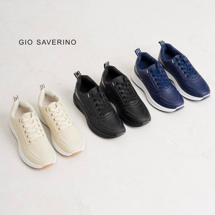 Sepatu Sekolah Hitam Pakai Tali Gio Saverino