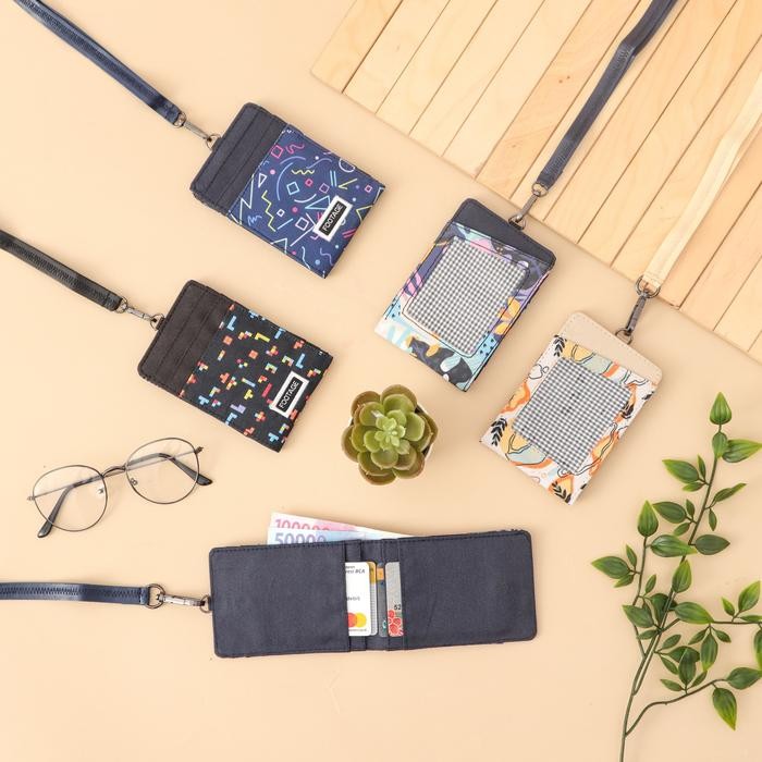 

ID Card Holder Hanging Wallet Name Tag Lanyard Dompet Kartu Kalung Gantung Leher Wanita Pria Motif