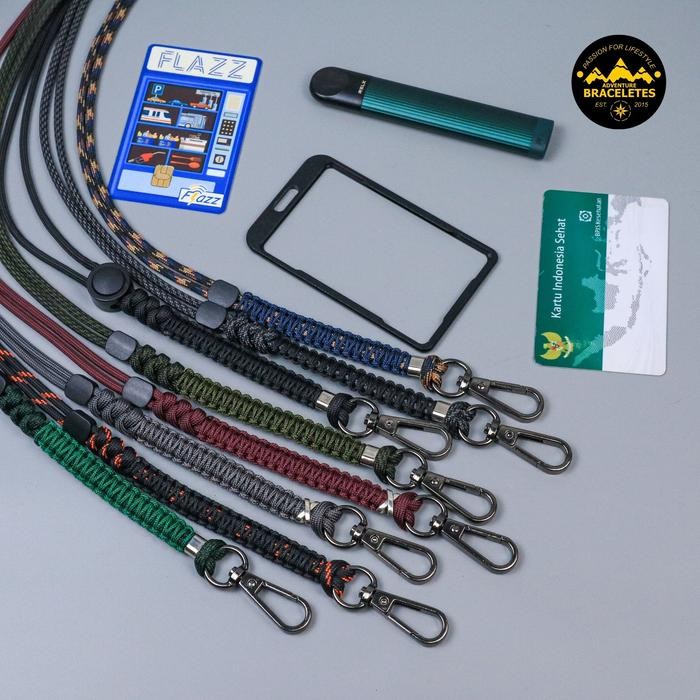 

Name Tag Holder Alumunium Aloy Tali Gantungan ID Card Lanyard Paracord