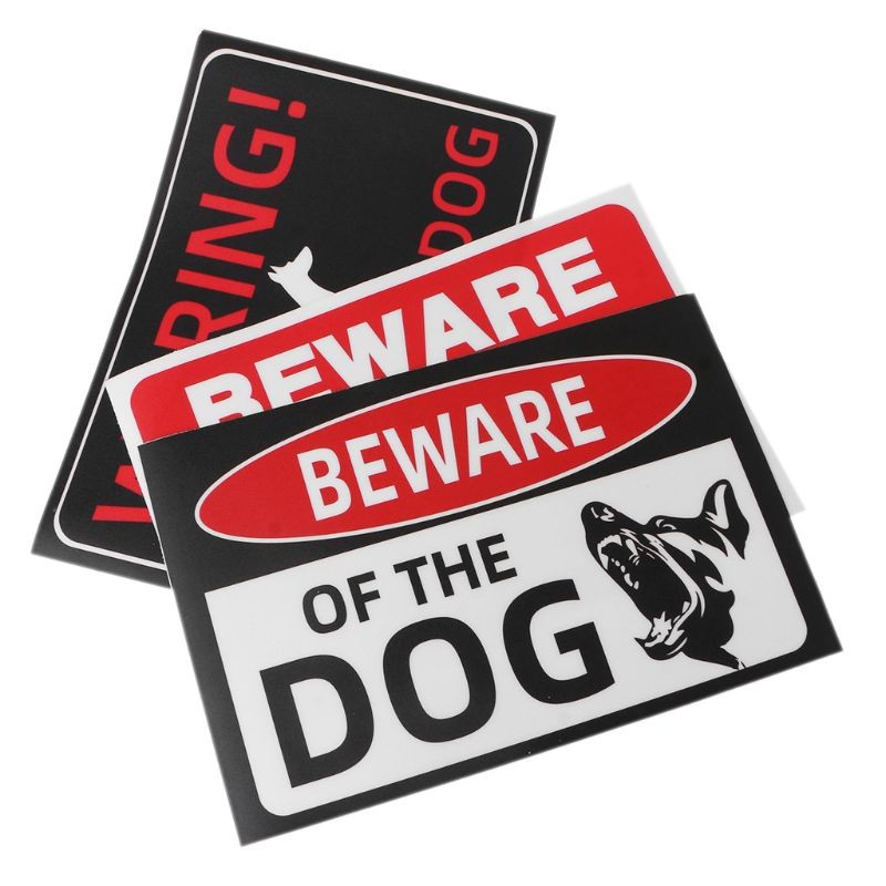 

Indoor Outdoor Adhesive Warning Security Dog Beware of Dog Sign Gates Stickers R9CB