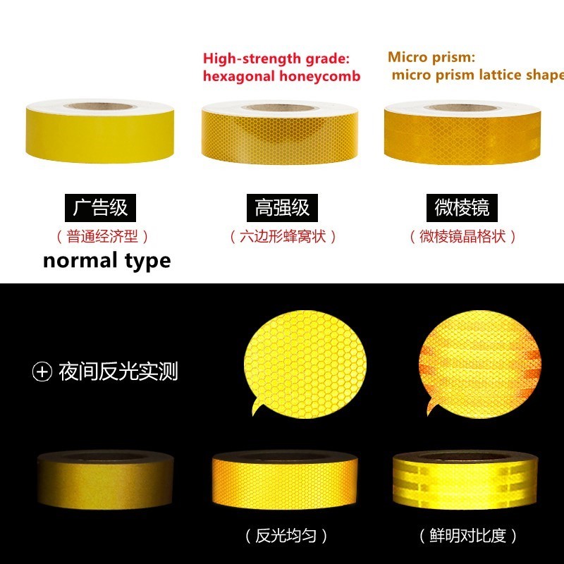 

1pc Micro prism type 5CM*45.7M Reflective warning tape Reflective film, road, wall, ground mark