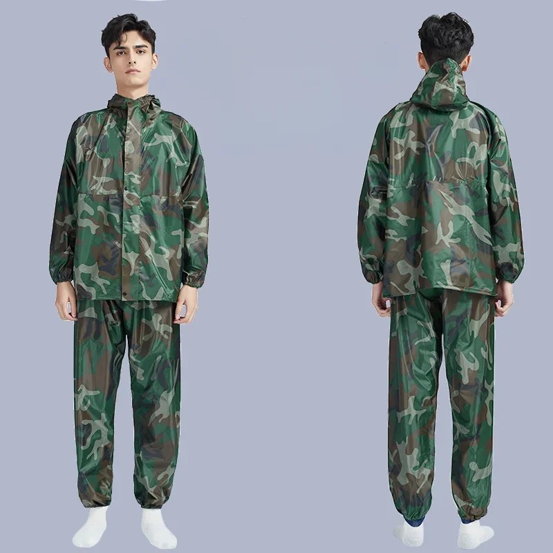 

Chubasquero Free Conjoined Raincoat Coverall Hat Work Safety Clothing Adult Biker Men's Raincoat