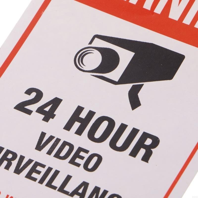 

B9HD 10pcs/lot Waterproof PVC CCTV Video Security Sticker Warning Signs