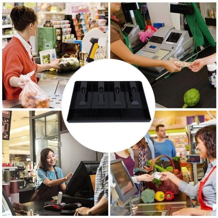 

laci uang kasir / money cash tray 5 sekat / cash drawer laci kasir laci uang black kode 975