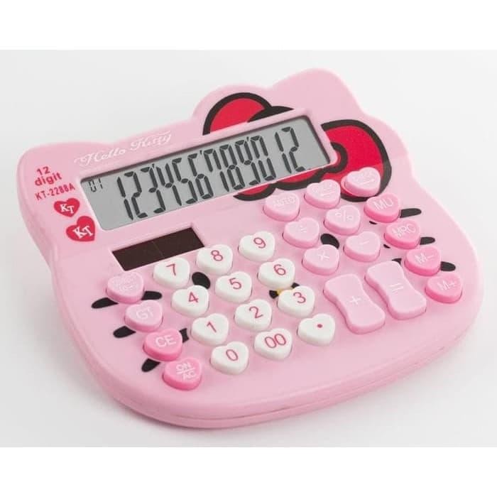 

kalkulator kepala hello kitty pink 12 digit - calculator hello kitty kode 839