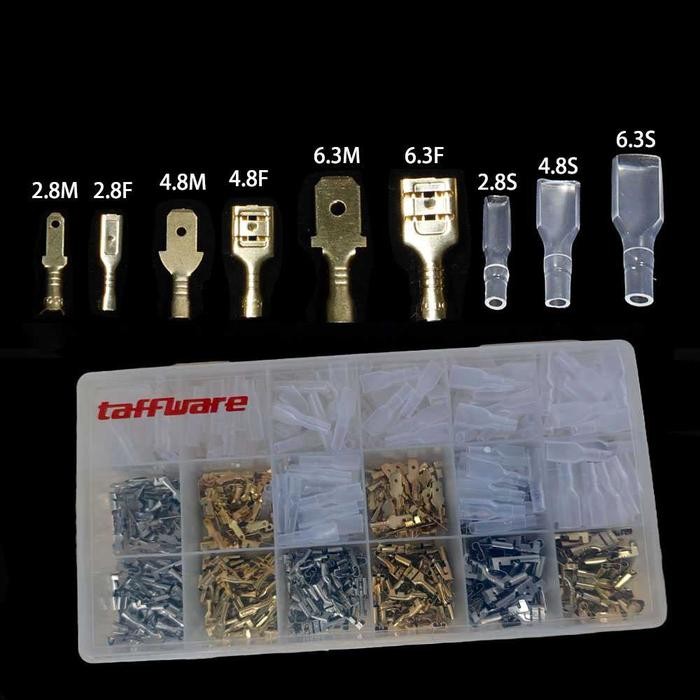 Set Skun Terminal Gepeng Insulated Connector Male Female 720 PCS - GB7 Kabel Kotak Tembaga *