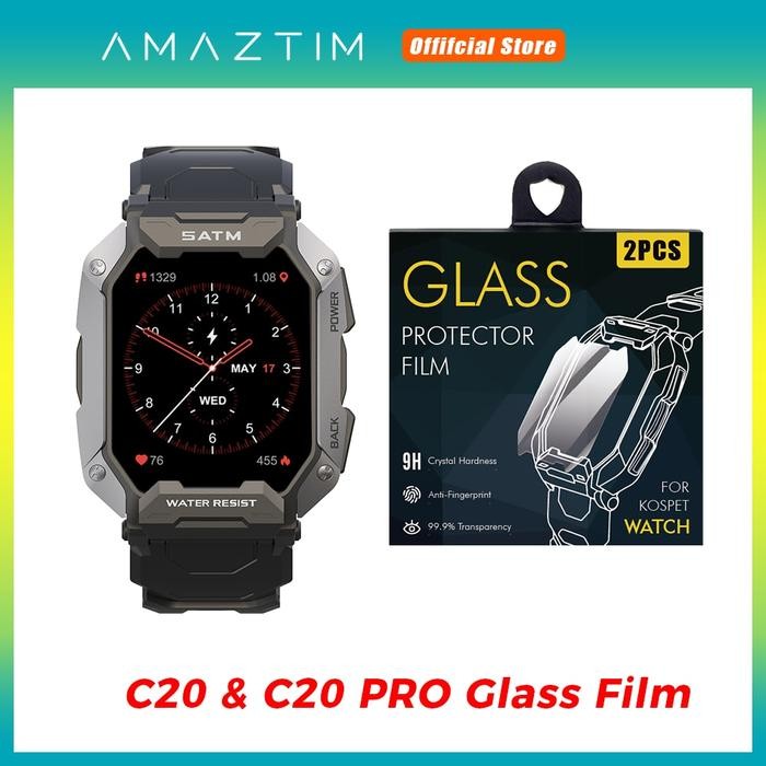 Glass Protective Film for AMAZTIM C20 PRO Smartwatch Screen