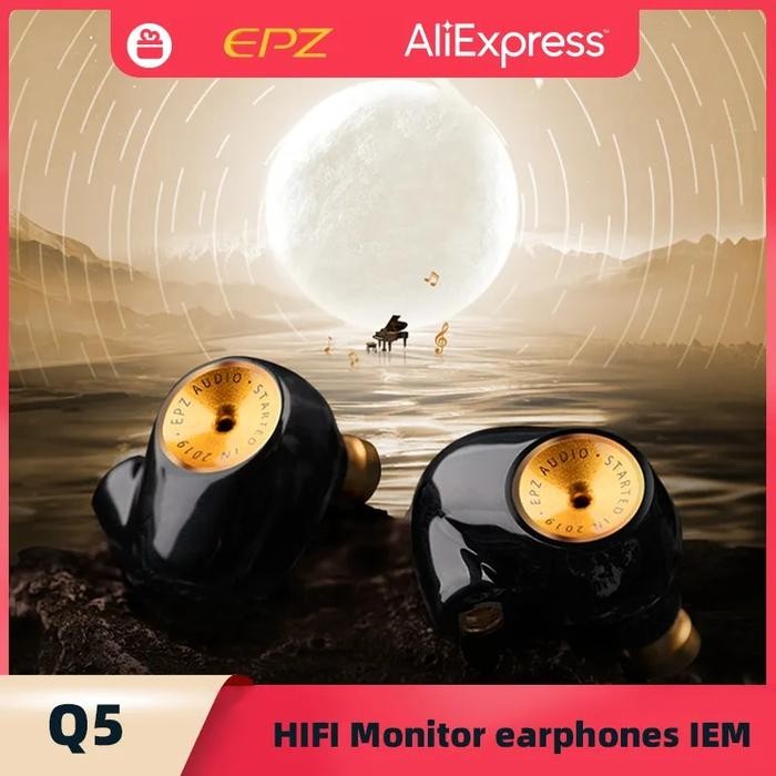 EPZ Q5 Earphones Wired HIFI Ceramic Carbon Nano Moving Coil IEM In