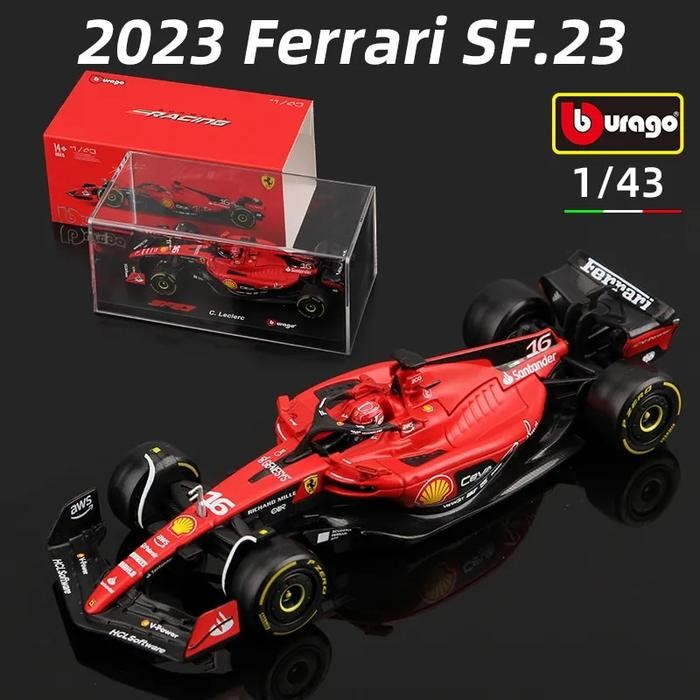 Bburago 1:43 2023 F1 Dust Cover Version Ferrari SF23 Alloy Car