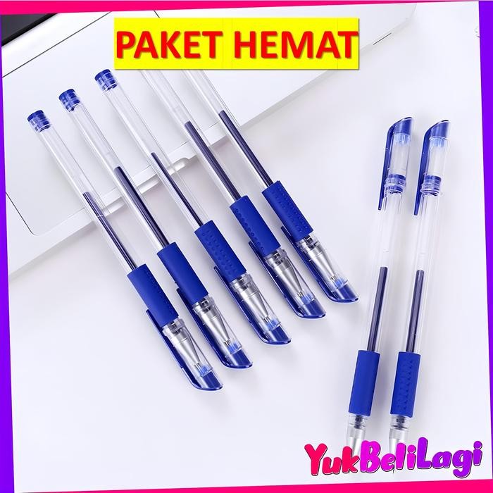 

ORIGINAL YBL-BUNDLING 12PCS 50PCS 100PCS Pena Gel 0.55mm TST Pulpen tinta c Alat Tulis Sekolah