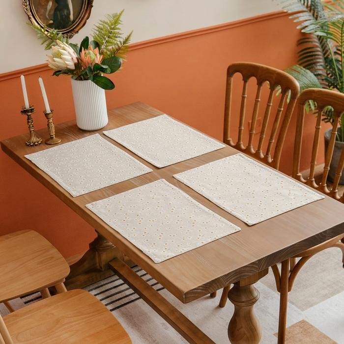 Noka Placemat / Alas Tatakan Taplak Kain Piring Meja Makan Rajut Natural Nordic Aesthetic