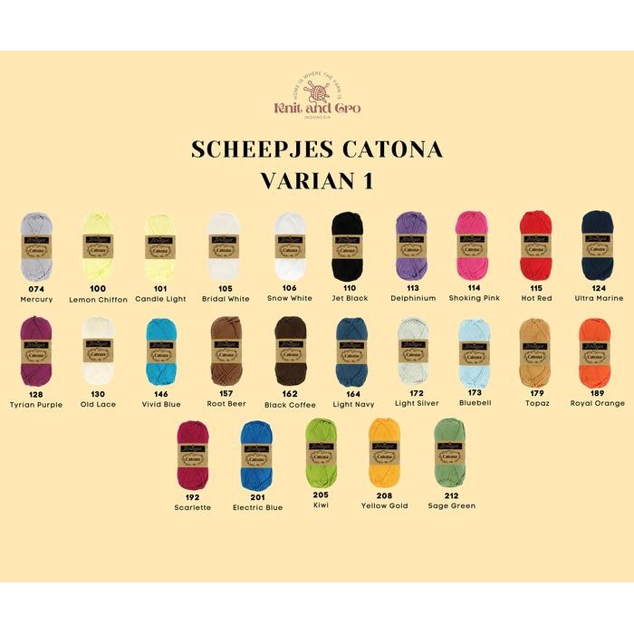 

Benang Rajut Import Scheepjes Catona Varian 1