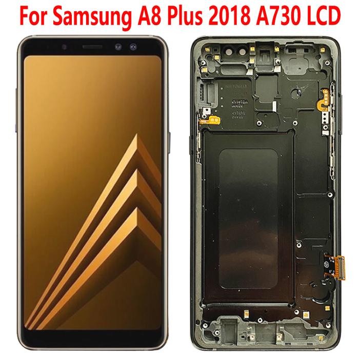 SUPER AMOLED A730 For Samsung A8 Plus 2018 LCD Display Touch Screen With Frame Digitizer Assembly Fo