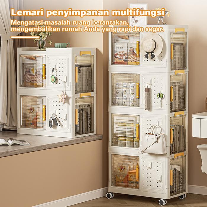 Desain baru Lemari Plastik Lemari lipat Lemari Plastik Pintu Lipat multi-lapis