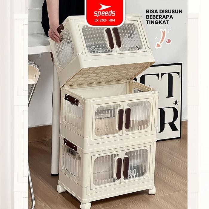 SPEEDS Rak Kabinet Susun Lipat Storage Stabil Kuat Cabinet Rak Tas Sepatu Plastik Lemari Praktis