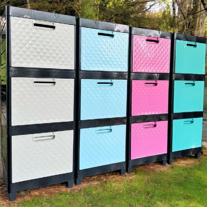 Lemari Plastik Jumbo Kabinet Laci 3 Susun - Furniture