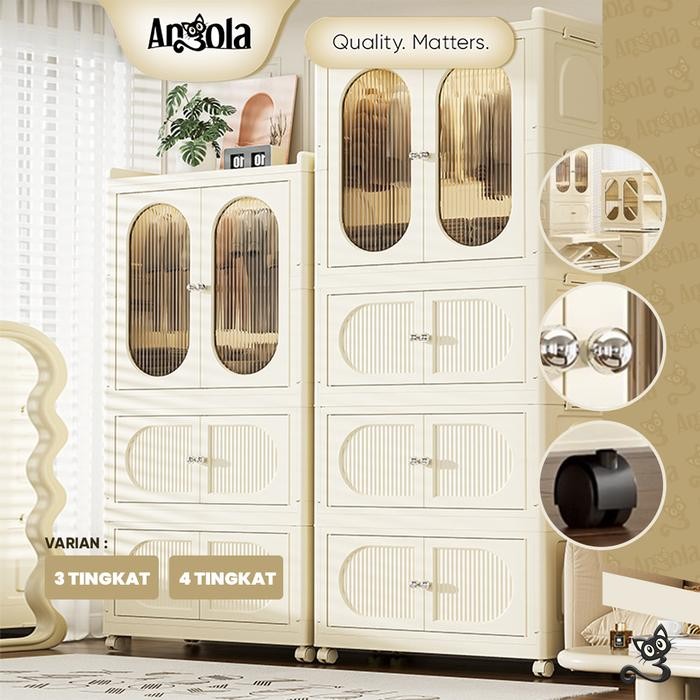 TP Angola Lemari Pakaian Anak Lipat Susun Minimalis C87-C88 Lemari Baju Anak Plastik/Lemari