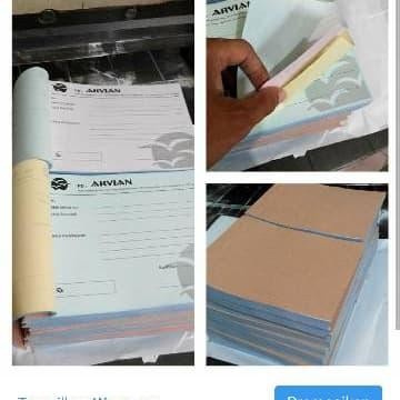

nota cetak ukuran 15*21(3ply putih +merah+kuning ) cetak 1 warna