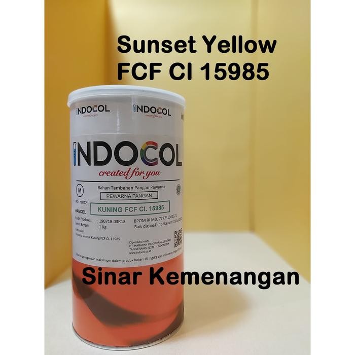 

Pewarna makanan Indocol Sunset Yellow FCF CI 15985; 1 kg
