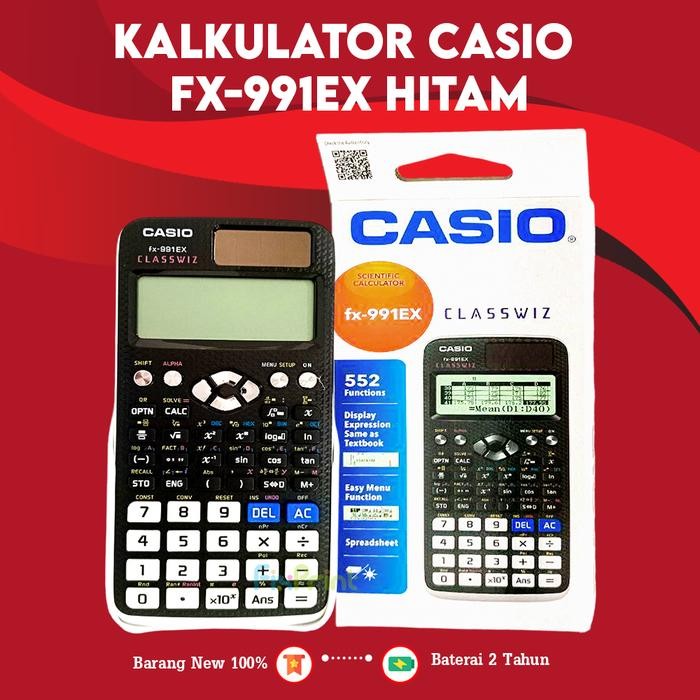 

Kalkulator Casio FX-991EX & FX-991CW Hitam, Calculator Scientific Kalkulator Ilmiah Sekolah Kuliah