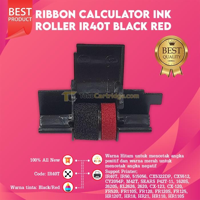 

Ribbon Calculator Ink Roller IR40T Black Red, Tinta Kalkulator IR-40T