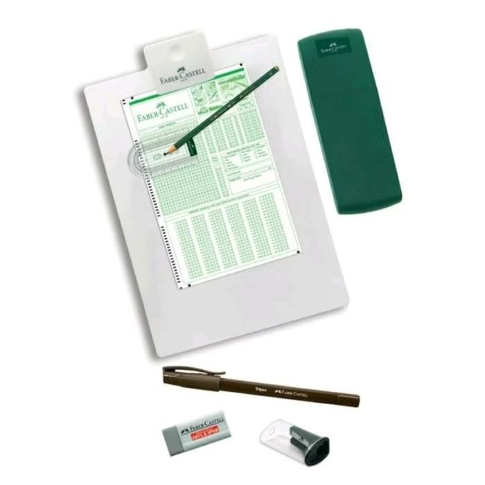 

Set Alat Tulis Ujian Faber-Castell Lengkap Dengan Papan Akrilik Sil Pul Ghapus Rautan - Stationery