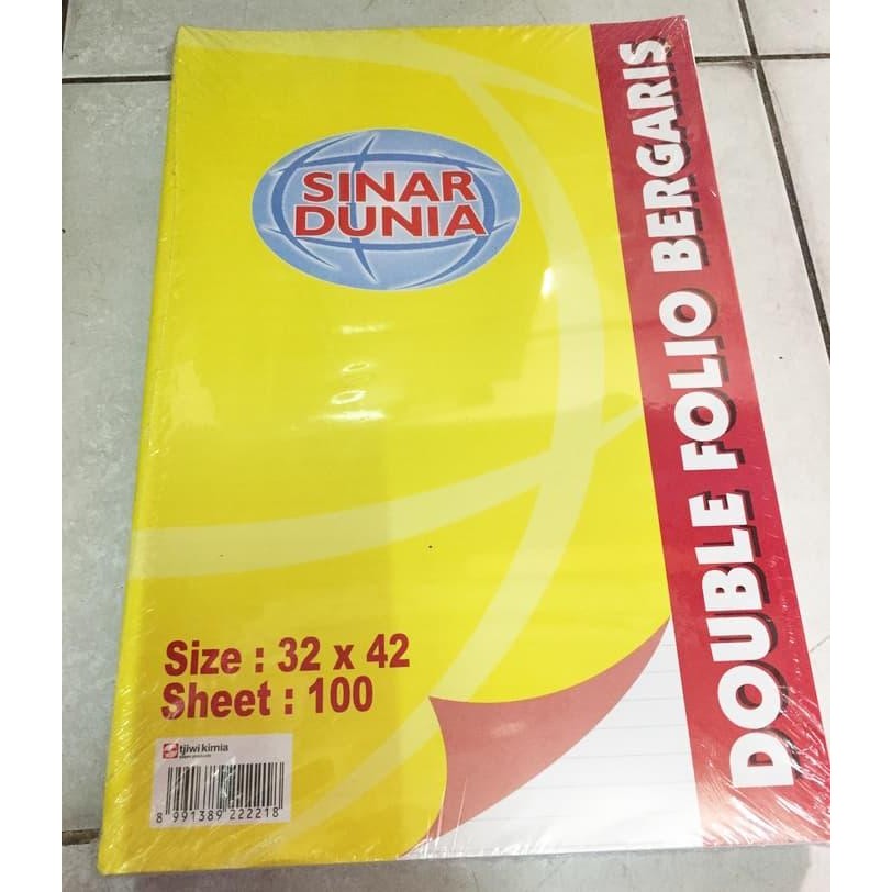

BUKU TULIS SINAR DUNIA DOUBLE FOLIO 100 LEMBAR