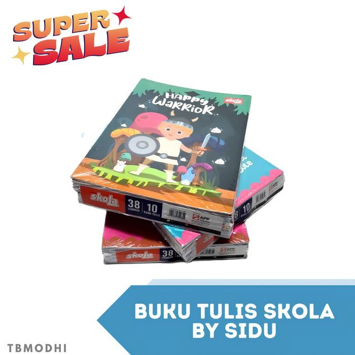 

10 Pcs Buku Tulis Skola By Sidu 38 Lembar Kertas Putih Kantor Paper Stationery