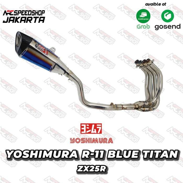 Knalpot Kenalpot Motor Yoshimura R11 Blue Titan Kawasaki Zx25R Zx 25R Fullsystem Motorcycle