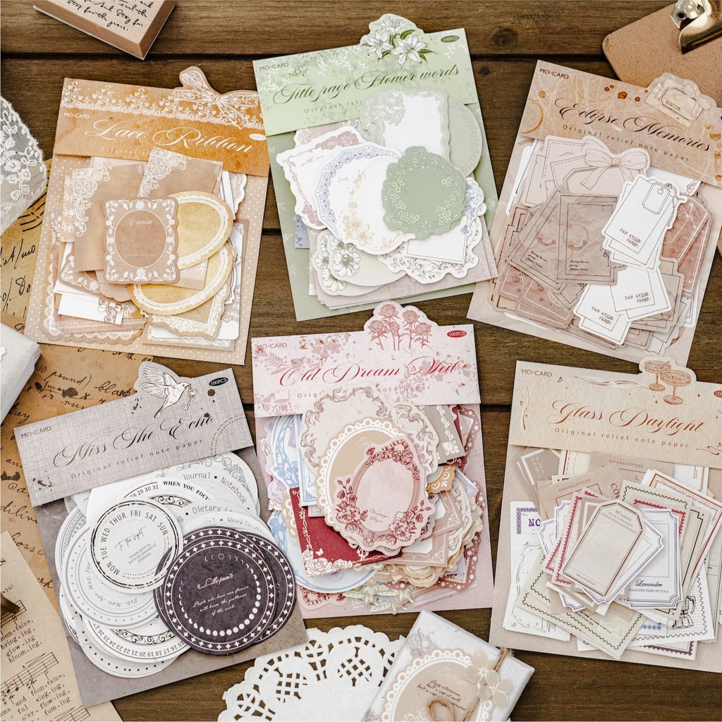 

100pcs/lot Memo Pads Material Paper evening breeze chronicle Junk Journal Scrapbooking paper