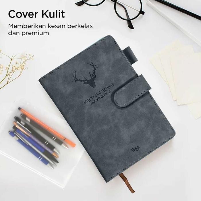 

320 halaman buku catatan agenda harian magnetik notebook kulit A5