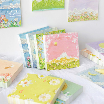 

TUTU 80 sheets 80*80mm Size scenery paper Memo Pad Sticky Notes Bookmark Point it Marker Memo