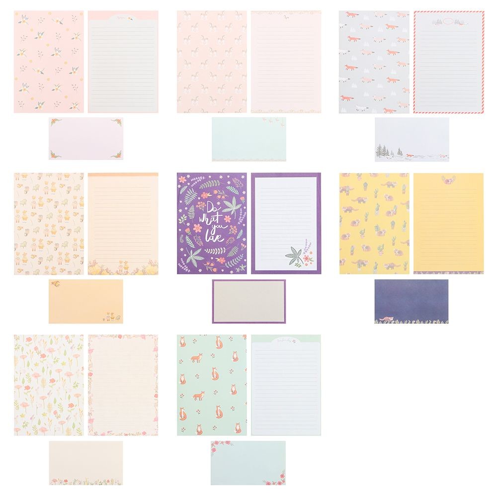 

Lovely Floral Pattern Flower Printing With Envelopes 3PCS Writing Paper 6PCS Variety Designs Letter