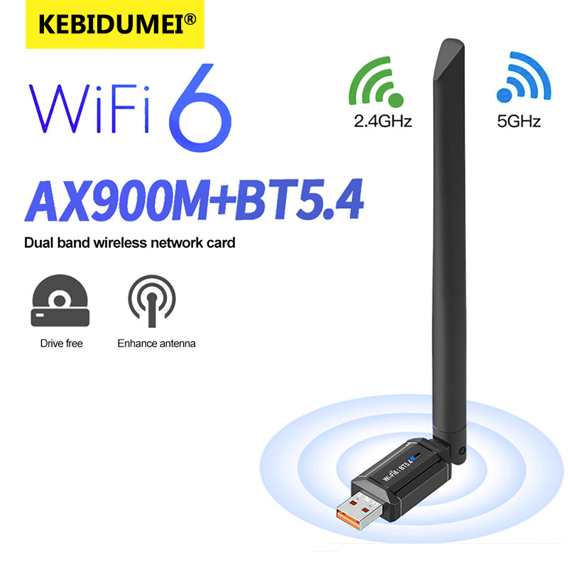 

900Mbps WiFi Wireless Network Card WiFi 6 Bluetooth 5.4 USB Adapter Dual Band 2.4G 5GHz Wi-Fi Lan