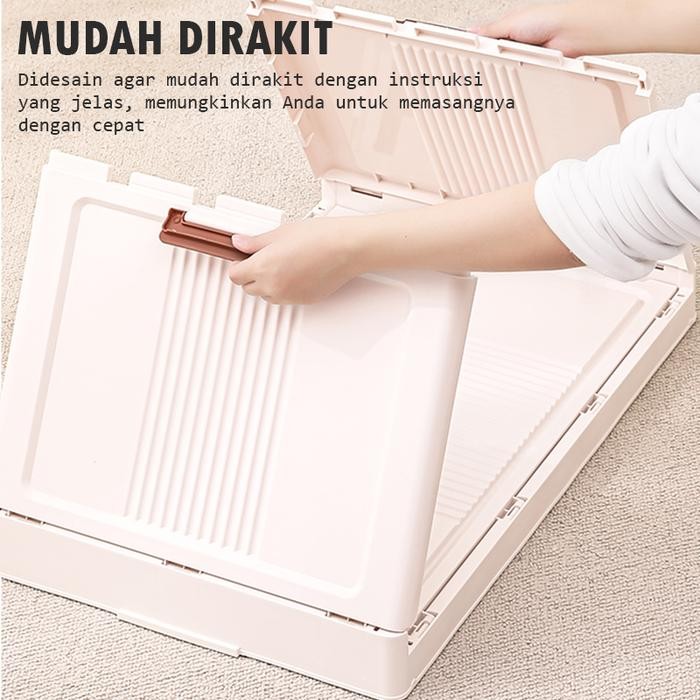 Lemari Susun Plastik Serbaguna Pintu Transparan / Rak Kabinet Dapur Makanan Buku Penyimpanan