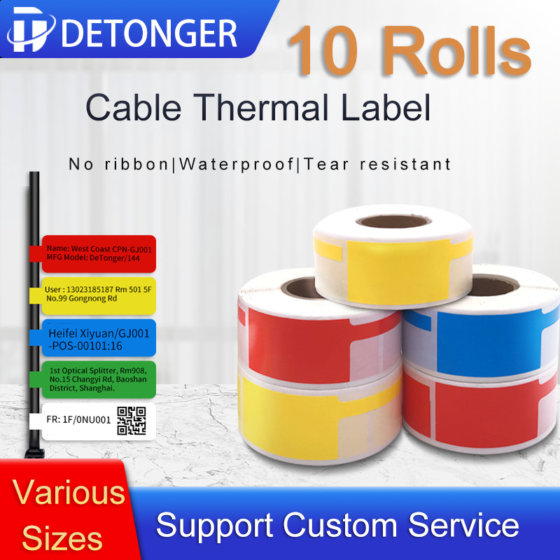 

10 Rolls Cabel Thermal Sythetic Label Papers No Ribbon Waterproof Oillproof Scratchproof Tear