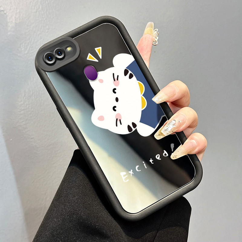 Casing Hp OPPO F9 F9 Pro A7x Realme 2 Pro Realme U1 Case Softcase Kesing Kucing putih yang bersemang